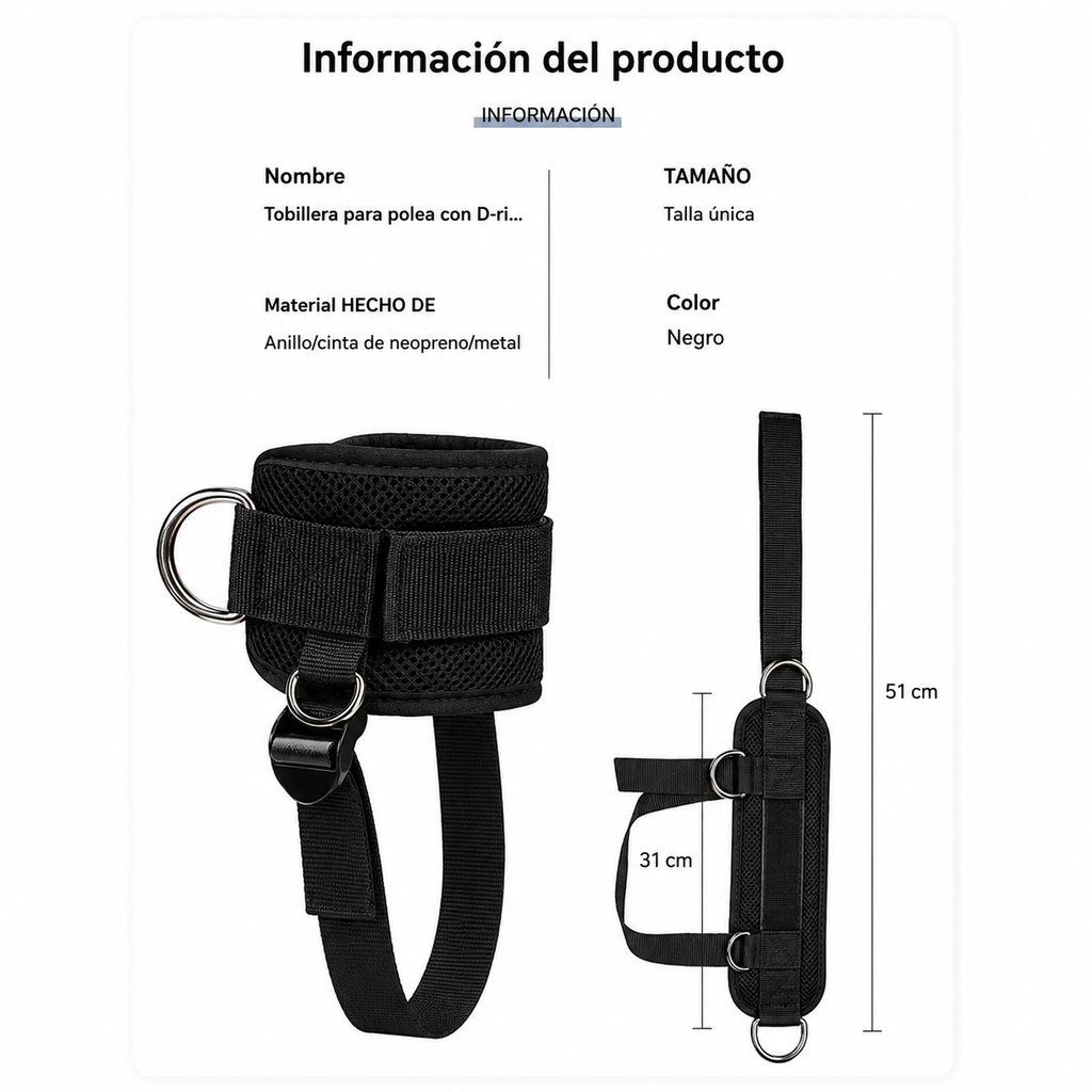 Grilletes para Gimnasio – Accesorio Multifuncional para Poleas