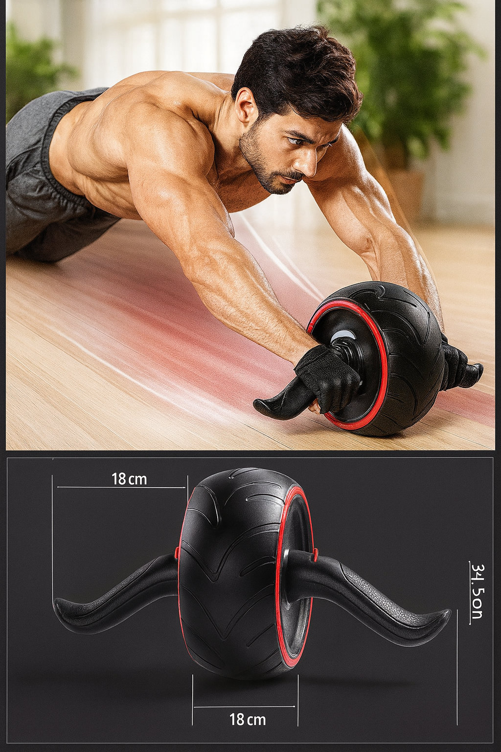 Rueda Abdominal Retráctil Abs Gym